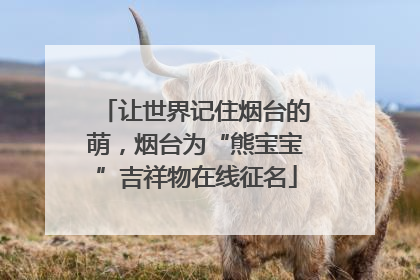 让世界记住烟台的萌，烟台为“熊宝宝”吉祥物在线征名