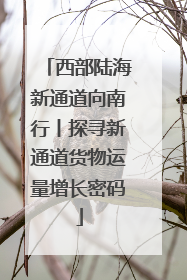 西部陆海新通道向南行丨探寻新通道货物运量增长密码