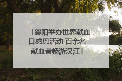 襄阳举办世界献血日感恩活动 百余名献血者畅游汉江