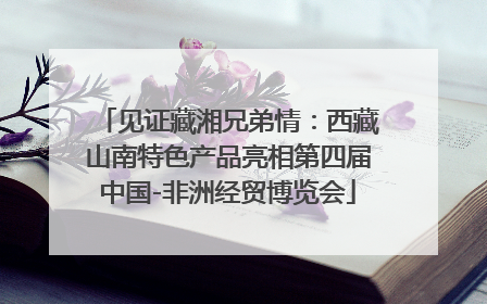 见证藏湘兄弟情：西藏山南特色产品亮相第四届中国-非洲经贸博览会