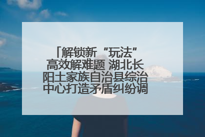 解锁新“玩法” 高效解难题 湖北长阳土家族自治县综治中心打造矛盾纠纷调处“终点站”