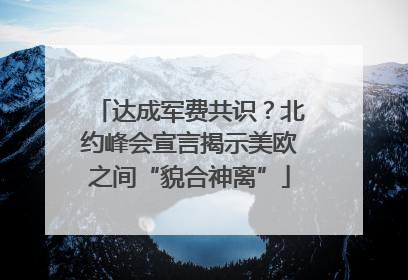 达成军费共识？北约峰会宣言揭示美欧之间“貌合神离”