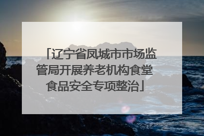 辽宁省凤城市市场监管局开展养老机构食堂食品安全专项整治