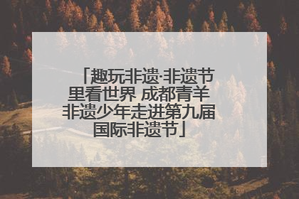 趣玩非遗·非遗节里看世界 成都青羊非遗少年走进第九届国际非遗节