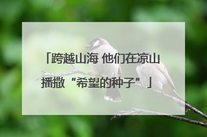 跨越山海 他们在凉山播撒“希望的种子”