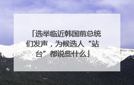 选举临近韩国前总统们发声，为候选人“站台”都说些什么