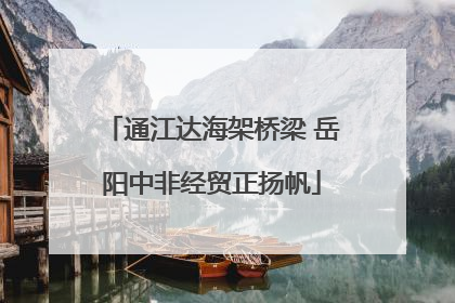 通江达海架桥梁 岳阳中非经贸正扬帆