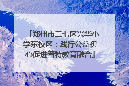 郑州市二七区兴华小学东校区：践行公益初心促进普特教育融合
