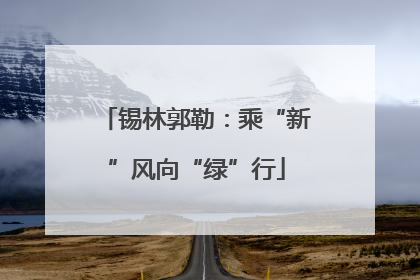 锡林郭勒：乘“新”风向“绿”行