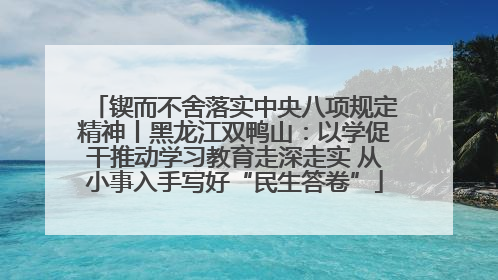 锲而不舍落实中央八项规定精神丨黑龙江双鸭山：以学促干推动学习教育走深走实 从小事入手写好“民生答卷”