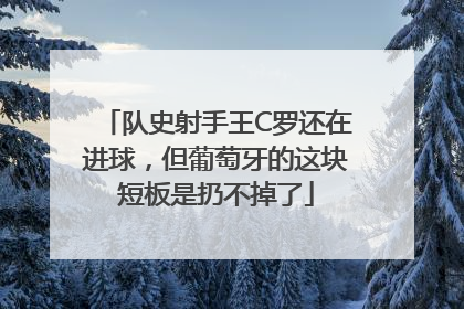 队史射手王C罗还在进球，但葡萄牙的这块短板是扔不掉了