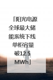 阳光电源全球最大储能系统下线 单柜容量破12.5MWh