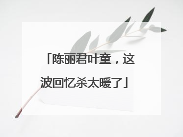 陈丽君叶童，这波回忆杀太暖了