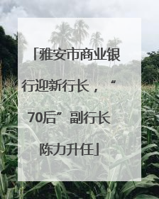 雅安市商业银行迎新行长，“70后”副行长陈力升任