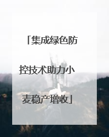 集成绿色防控技术助力小麦稳产增收