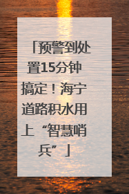 预警到处置15分钟搞定！海宁道路积水用上“智慧哨兵”