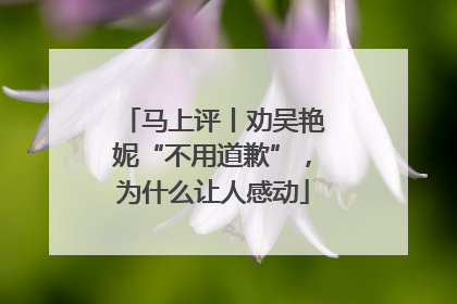 马上评丨劝吴艳妮“不用道歉”，为什么让人感动