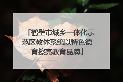 鹤壁市城乡一体化示范区教体系统以特色德育擦亮教育品牌