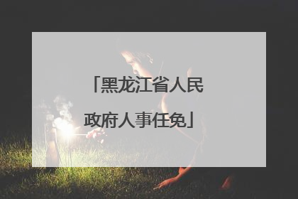 黑龙江省人民政府人事任免