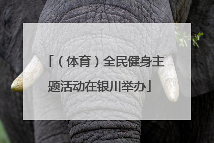 （体育）全民健身主题活动在银川举办