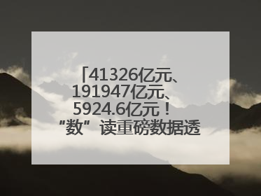 41326亿元、191947亿元、5924.6亿元！“数”读重磅数据透视经济韧性与活力