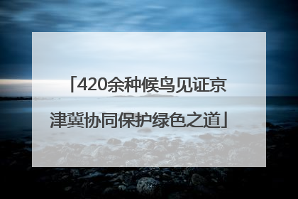 420余种候鸟见证京津冀协同保护绿色之道